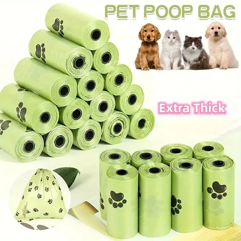 Pawsoul Thick & Leak-Proof Dog Poop Bags – 240 Bags (16 Rolls) for Easy Outdoor Cleanup