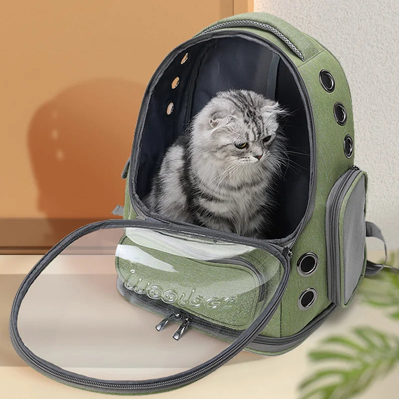 š¾ Pawsoul Waterproof Cat Carrier Backpack ā Breathable & Foldable Travel Bag for All Breeds (42x27x34cm)