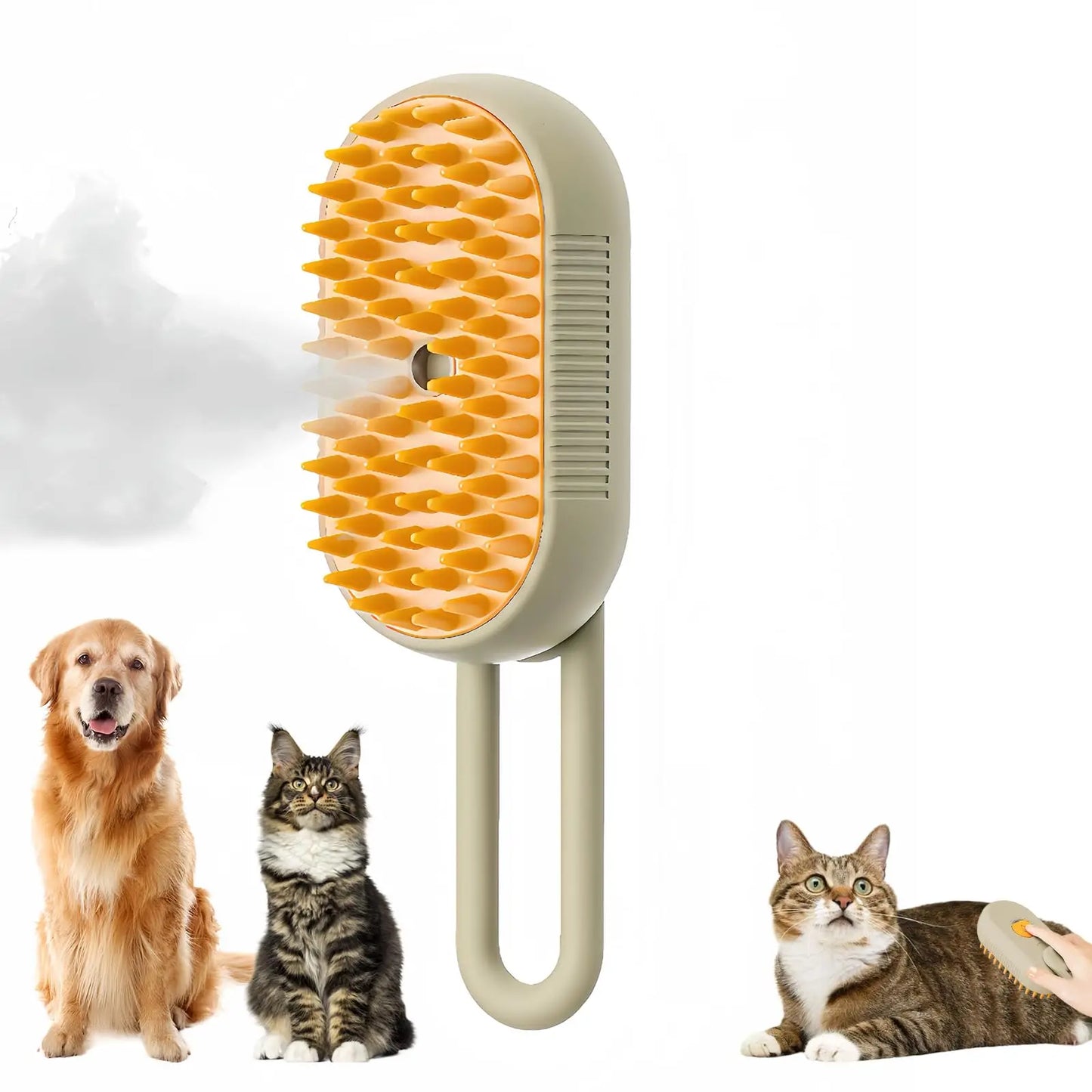 Pawsoul 3-in-1 Electric Pet Grooming Brush with Steam Spray – Hair Removal & Massage for Cats & Dogs