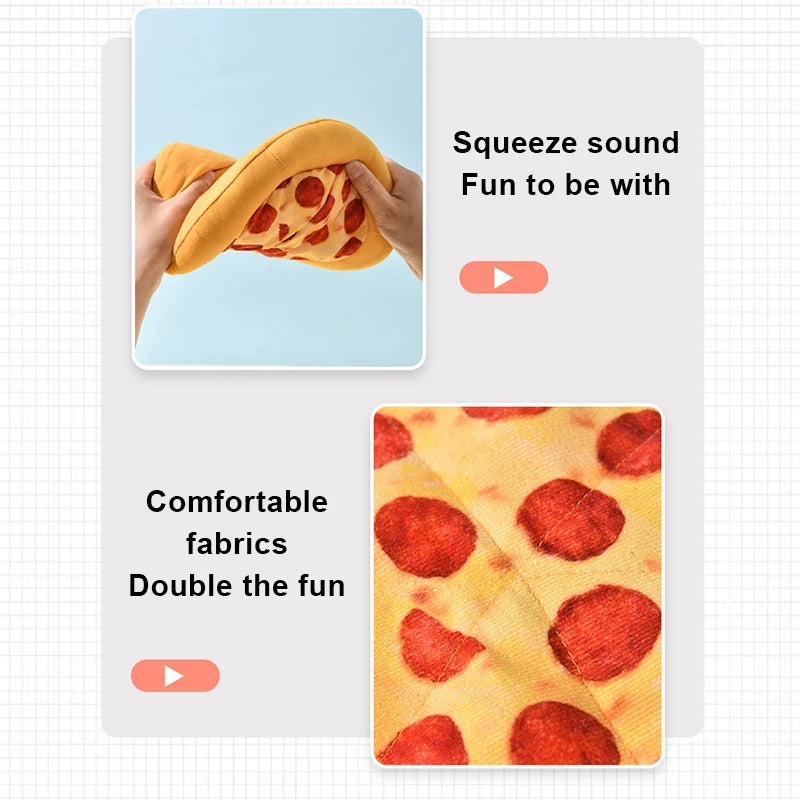 𧸠Pawsoul⢠Plush Dog Toy â Fun Pizza & Donut Chew Toy with Squeaker