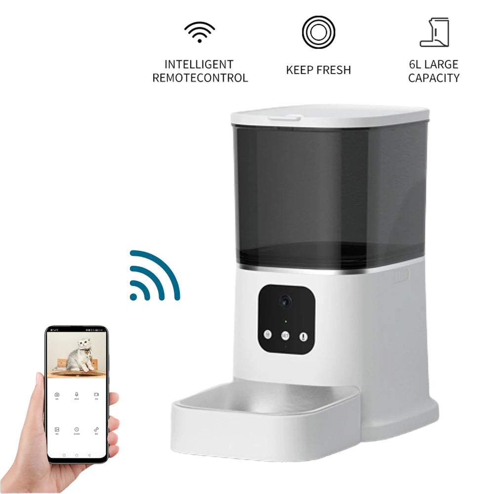 Pawsoul™ Smart Automatic Pet Feeder – 3L Capacity, Voice Recorder, Timed Meals for Cats & Small Dogs