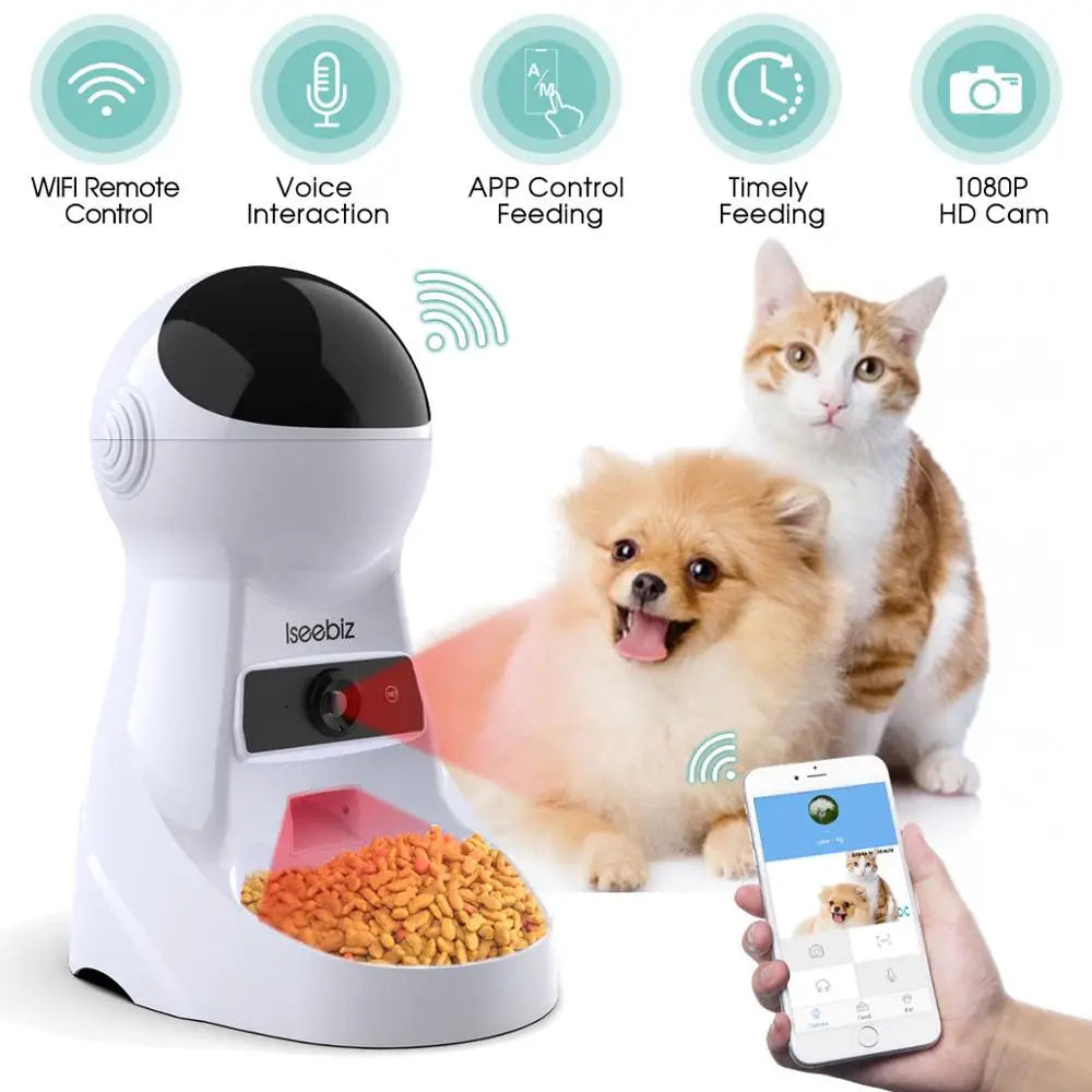 Pawsoul™ Smart Automatic Pet Feeder – 3L Capacity, Voice Recorder, Timed Meals for Cats & Small Dogs