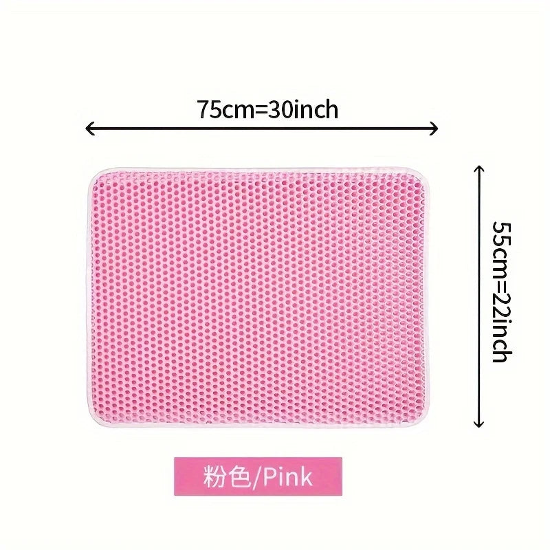 Pawsoul Large Cat Litter Mat – Double-Layer Honeycomb Design | Waterproof & Easy to Clean
