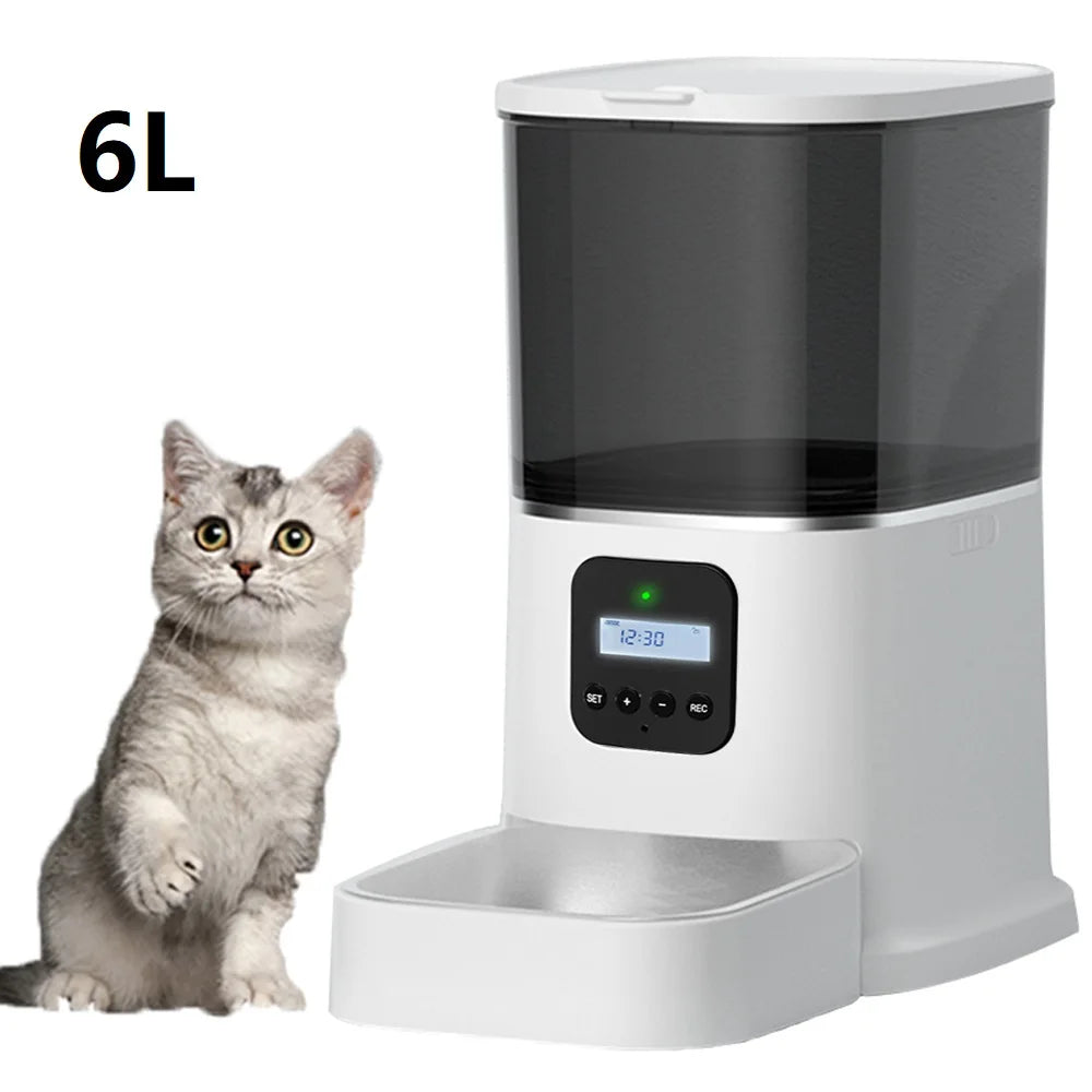 Pawsoul™ Smart Automatic Pet Feeder – 3L Capacity, Voice Recorder, Timed Meals for Cats & Small Dogs