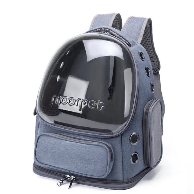 🐾  Pawsoul Waterproof Cat Carrier Backpack – Breathable & Foldable Travel Bag for All Breeds (42x27x34cm)