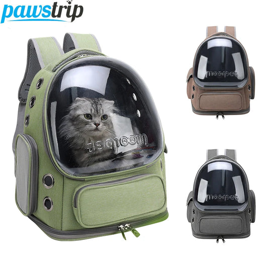🐾  Pawsoul Waterproof Cat Carrier Backpack – Breathable & Foldable Travel Bag for All Breeds (42x27x34cm)