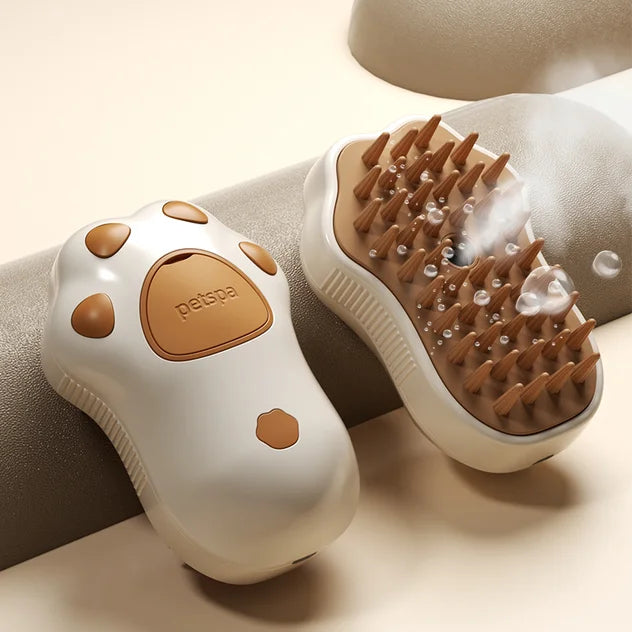 Pawsoul 3-in-1 Electric Pet Grooming Brush with Steam Spray – Hair Removal & Massage for Cats & Dogs
