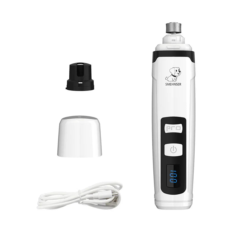 Pawsoul™ USB Rechargeable Electric Pet Nail Grinder – Quiet & Safe Grooming Tool for Dogs & Cats