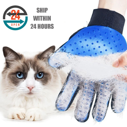 🧤 Pawsoul™ DualPet Grooming Glove – Deshedding & Massage Glove for Dogs & Cats