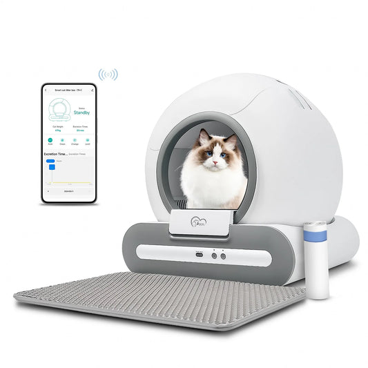 Pawsoul™  Smart Self-Cleaning Cat Litter Box – App-Controlled, Automatic Odor-Free Toilet for Multiple Cats