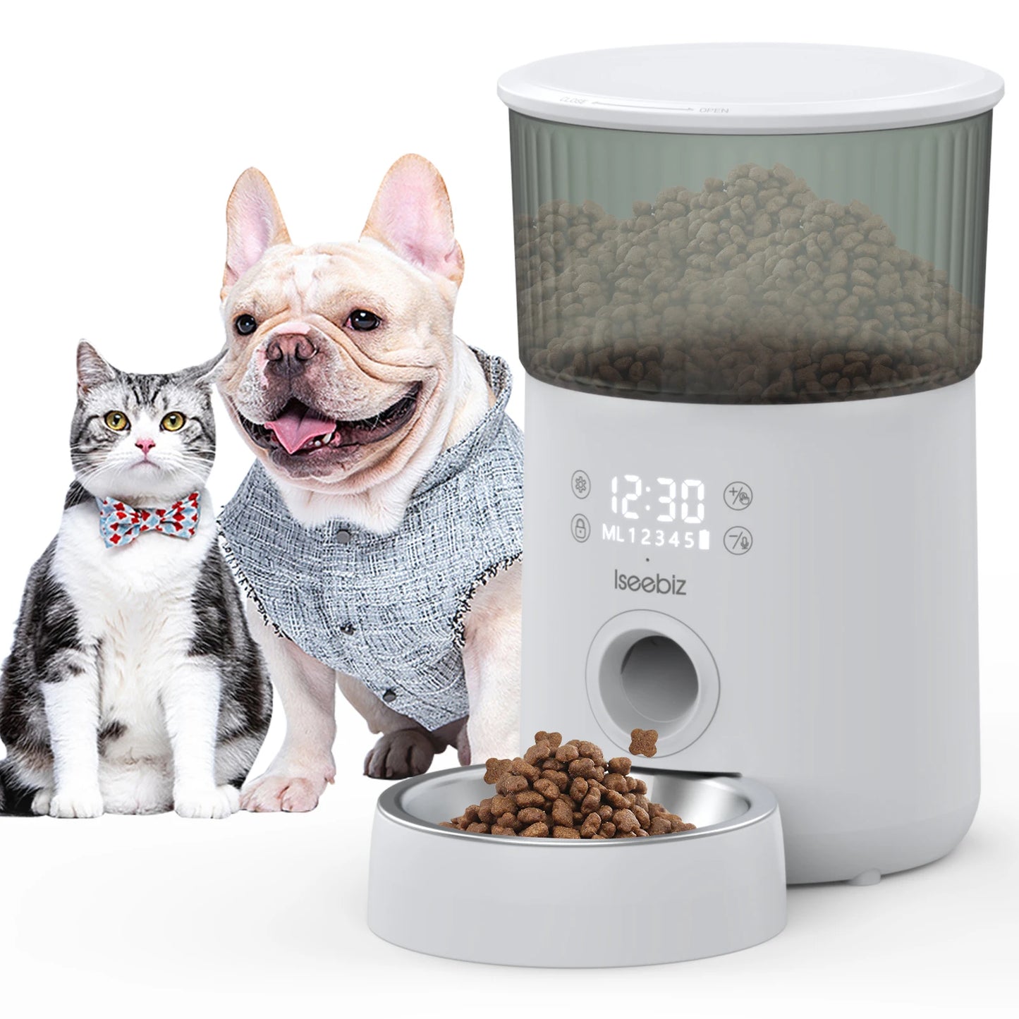 Pawsoul™ Smart Automatic Pet Feeder – 3L Capacity, Voice Recorder, Timed Meals for Cats & Small Dogs