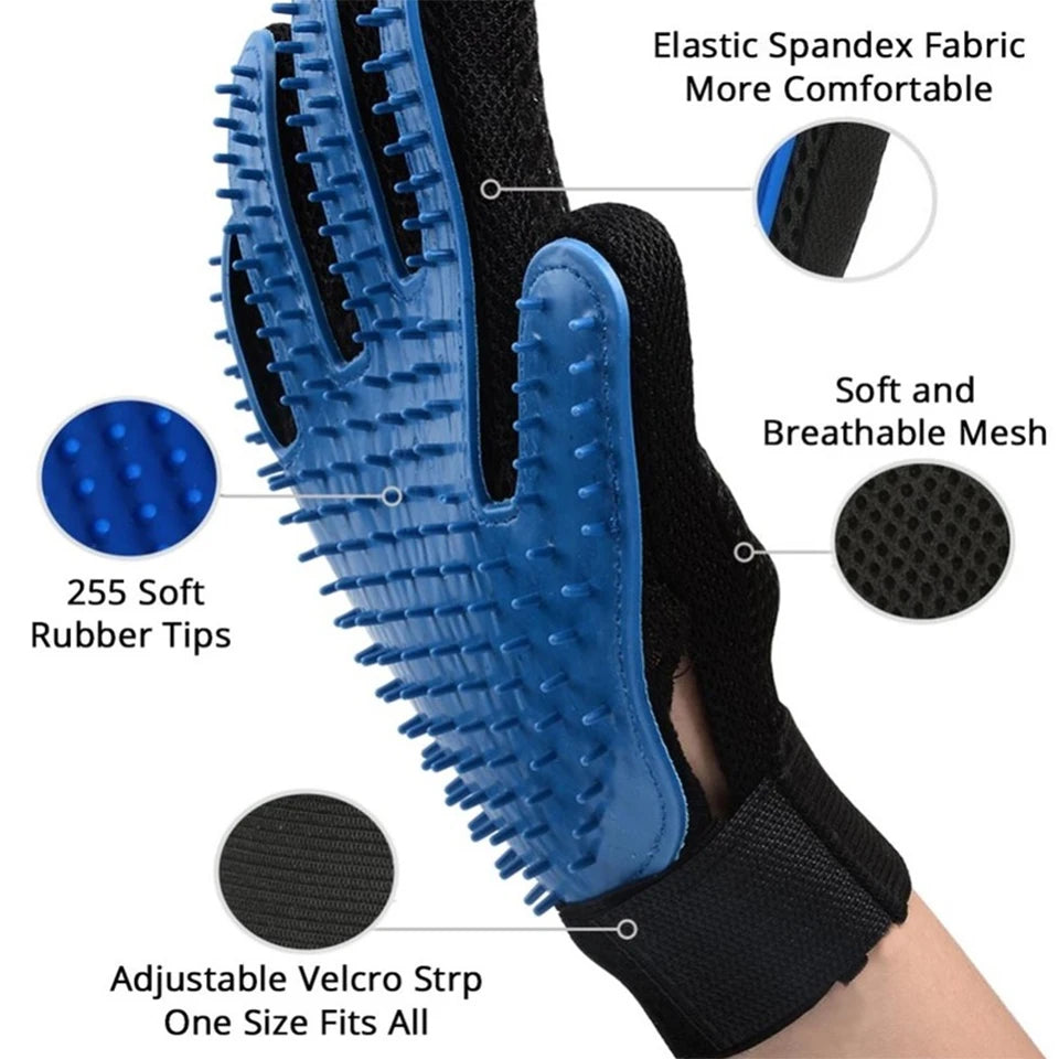 🧤 Pawsoul™ DualPet Grooming Glove – Deshedding & Massage Glove for Dogs & Cats