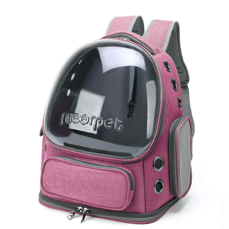 🐾  Pawsoul Waterproof Cat Carrier Backpack – Breathable & Foldable Travel Bag for All Breeds (42x27x34cm)