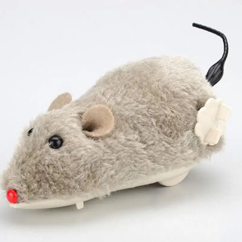 🐾 Pawsoul Wind-Up Plush Mouse Toy – Realistic Running Rat for Cats & Small Dogs (No Battery Needed)