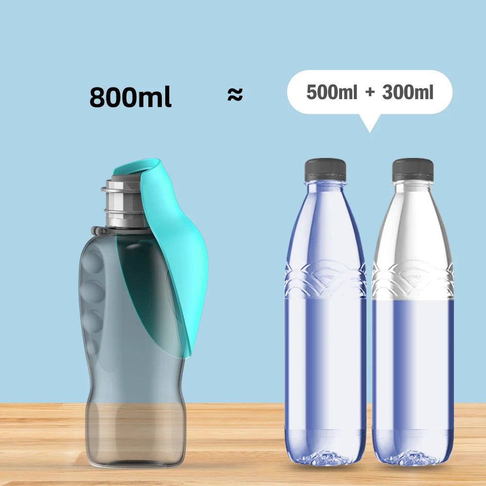 Pawsoul 800ML Large Dog Water Bottle Dispenser – Portable Travel Water Bowl for Small & Big Dogs, Bulldog & Labrador Feeder
