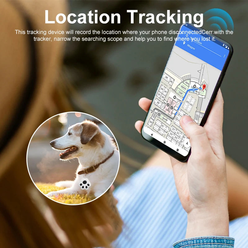 Pawsoul Mini GPS Tracker for Pets & Keys – Bluetooth Locator Anti-Lost Device for IOS & Android