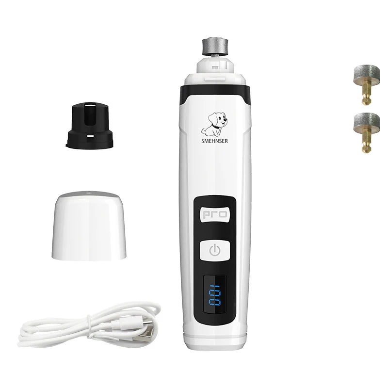 Pawsoul™ USB Rechargeable Electric Pet Nail Grinder – Quiet & Safe Grooming Tool for Dogs & Cats