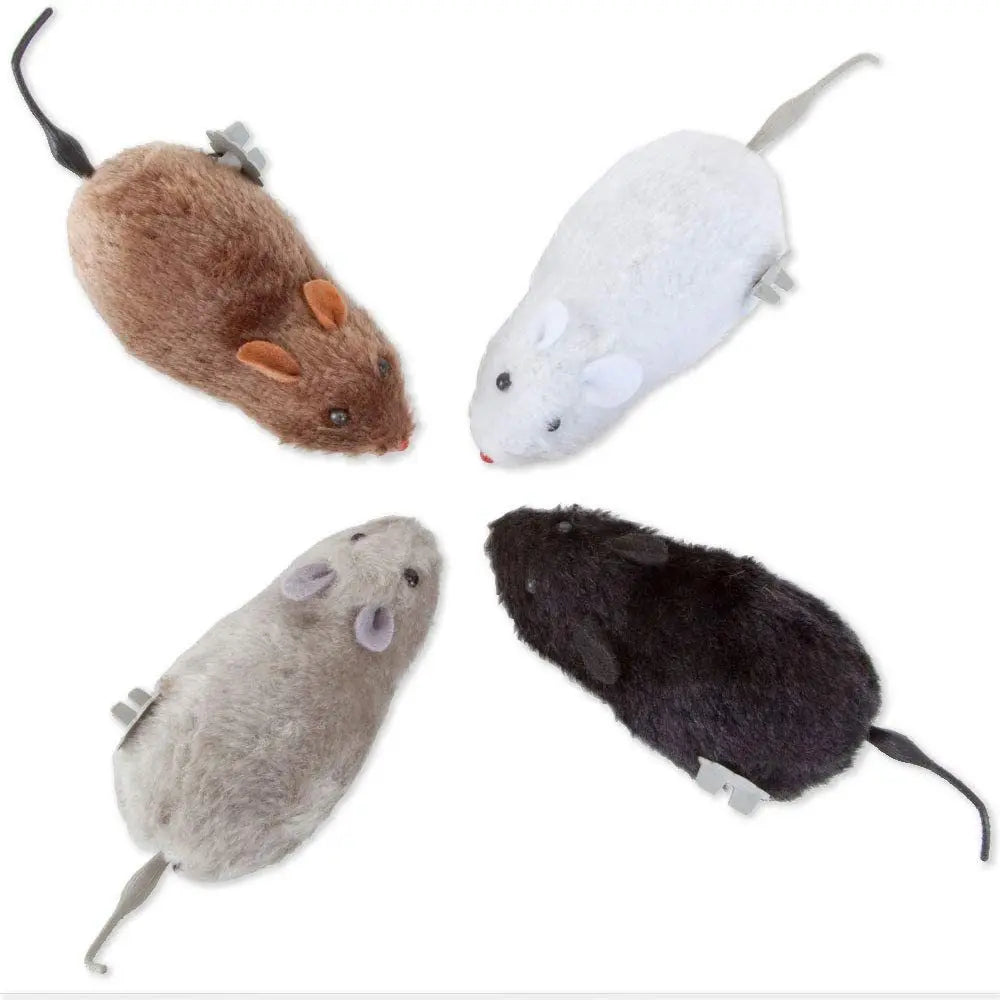 🐾 Pawsoul Wind-Up Plush Mouse Toy – Realistic Running Rat for Cats & Small Dogs (No Battery Needed)