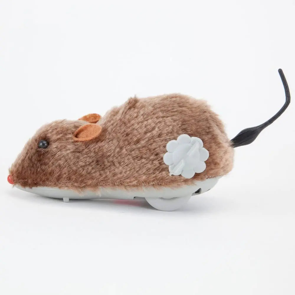 🐾 Pawsoul Wind-Up Plush Mouse Toy – Realistic Running Rat for Cats & Small Dogs (No Battery Needed)