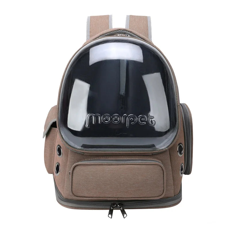 🐾  Pawsoul Waterproof Cat Carrier Backpack – Breathable & Foldable Travel Bag for All Breeds (42x27x34cm)