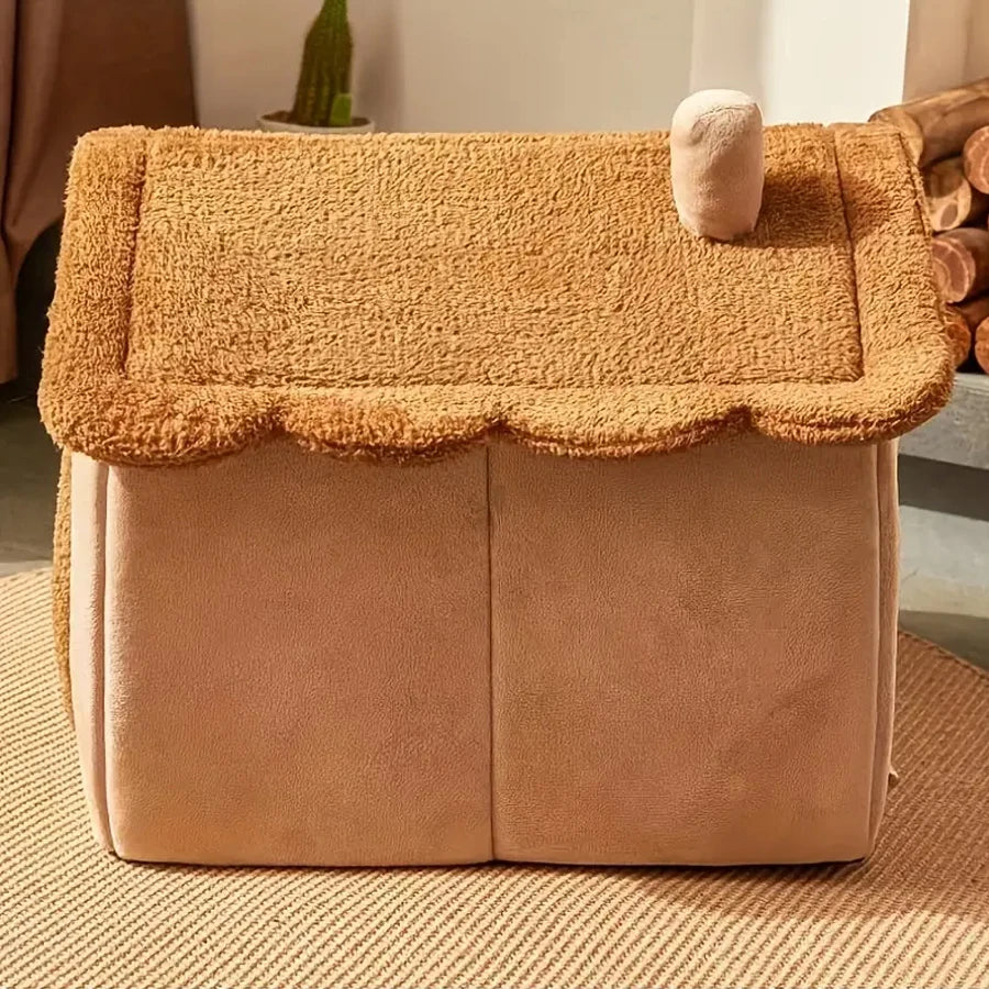 🏷️ Pawsoul™ CozyFold – Foldable Pet House & Washable Cat Cave Bed Perfect for Extra Small Dogs and Small to Medium Cats