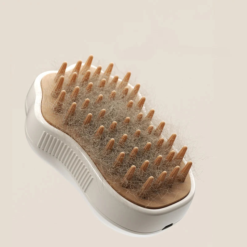 Pawsoul 3-in-1 Electric Pet Grooming Brush with Steam Spray – Hair Removal & Massage for Cats & Dogs