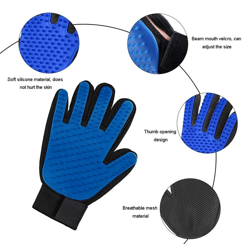🧤 Pawsoul™ DualPet Grooming Glove – Deshedding & Massage Glove for Dogs & Cats