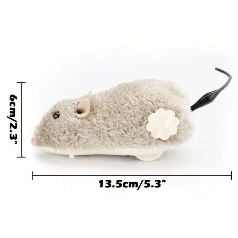 🐾 Pawsoul Wind-Up Plush Mouse Toy – Realistic Running Rat for Cats & Small Dogs (No Battery Needed)
