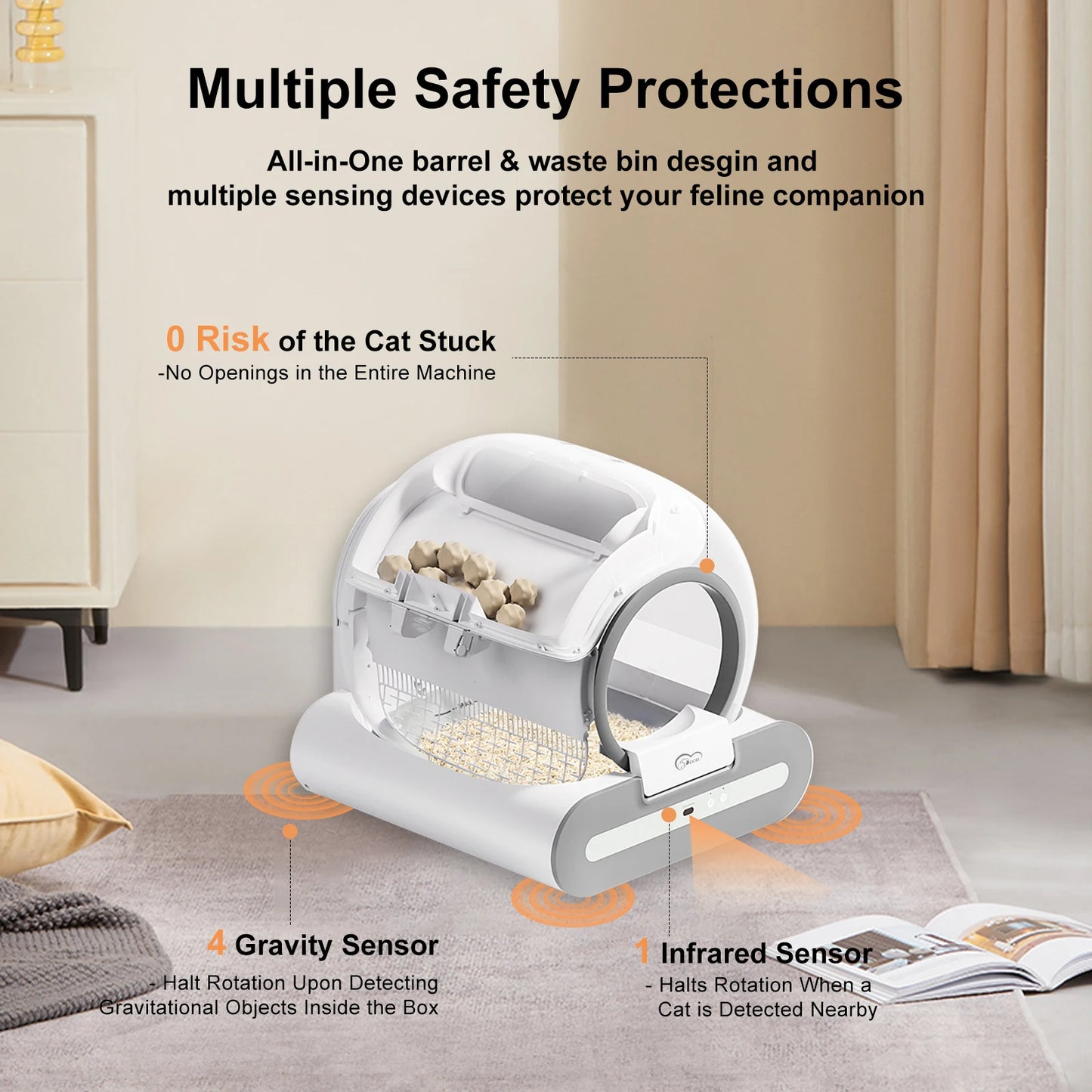 Pawsoul™  Smart Self-Cleaning Cat Litter Box – App-Controlled, Automatic Odor-Free Toilet for Multiple Cats