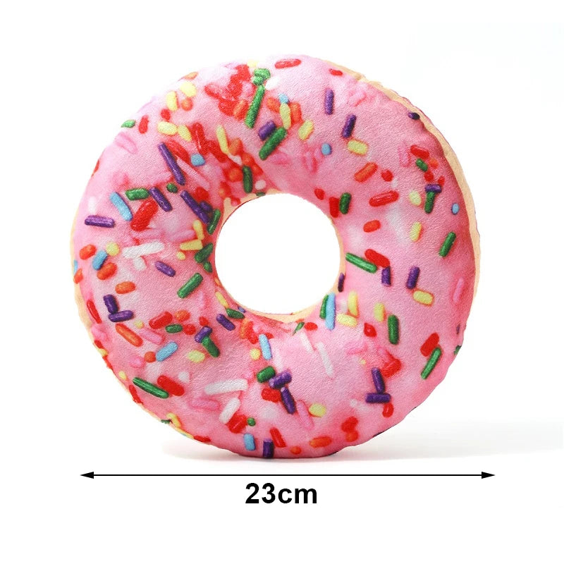 🧸 Pawsoul™ Plush Dog Toy – Fun Pizza & Donut Chew Toy with Squeaker